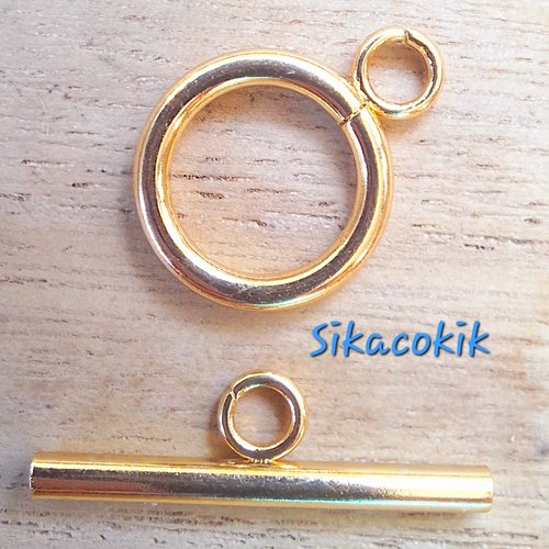 1 fermoir t acier inxoydable doré 15mm toggle