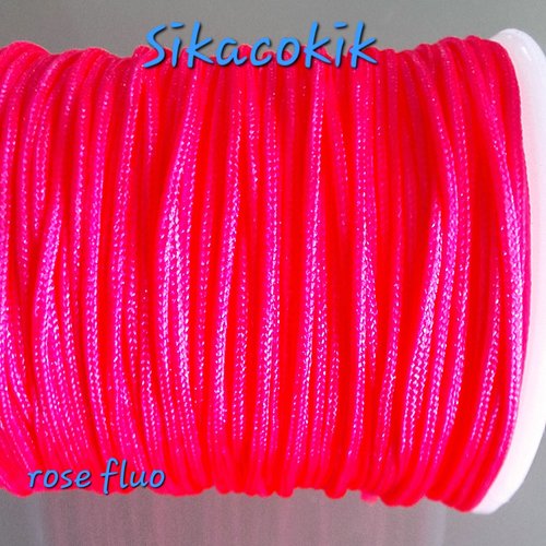 1 bobine rouleau fil nylon rose fluo fuschia 0.8mm