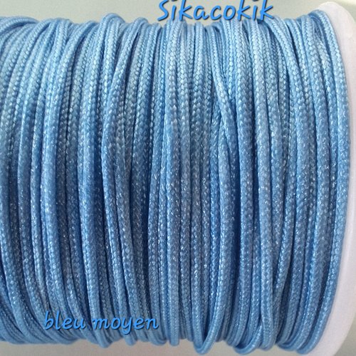 1 bobine rouleau fil nylon bleu moyen 0.8mm