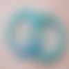 4 anneaux simple rond porte-clé métal couleur bleu 33mm de diamètre