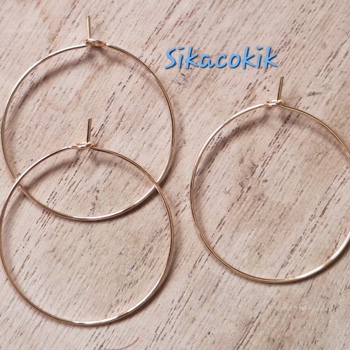 10 boucles oreilles acier inoxydable boucle créole couleur doré 30mm