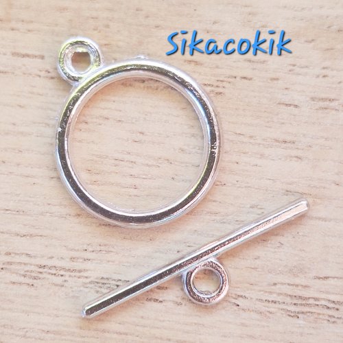 1 fermoir t acier inxoydable argenté 19*14mm
