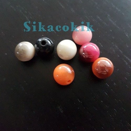Perles acrylique bicolor 10mm