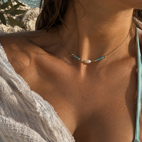 Collier nacre et amazonite adria
