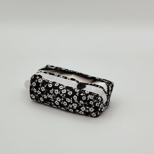 Etui à mouchoirs liberty noir et blanc