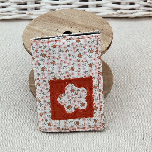 Porte cartes fleurs terracotta