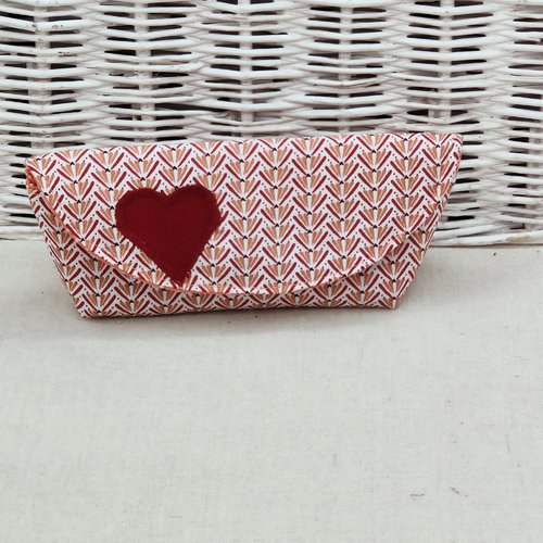 Etui à lunettes aimanté rose et bordeaux