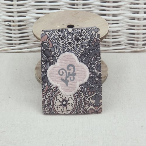 Porte cartes gris et rose