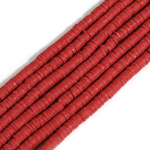 Perles heishi rouge foncé 350 perles rondelles pâte polymère 6mm perles pour la fabrication de bijoux