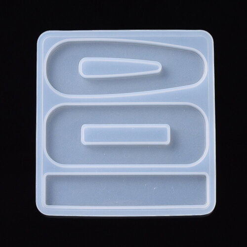 Moule pour fabrication barrette en résine moule en silicone pour réaliser d'accessoires avec inclusion en résine