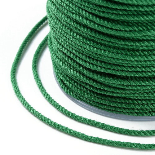 Cordon en coton tressé vert 1,2 mm cordon pour bijoux en coton cordon scrapbooking longueur 1 mètre