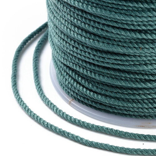 Cordon en coton couleur vert tressé 1,2 mm cordon pour bijoux en coton cordon scrapbooking longueur 1 mètre