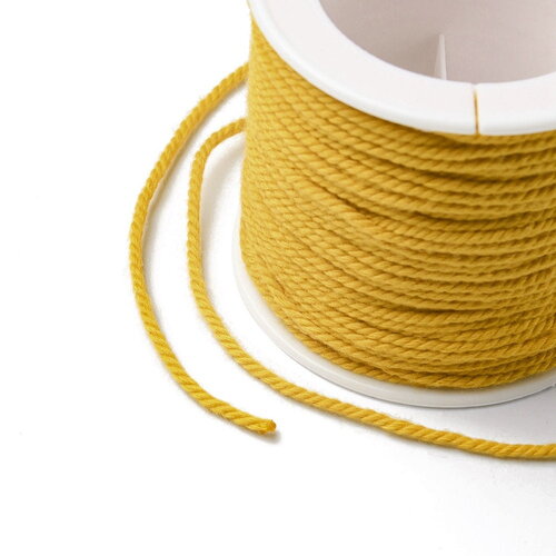 Cordon en coton jaune orange tressé 1,2 mm cordon pour bijoux en coton cordon scrapbooking longueur 1 mètre