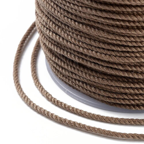 Cordon en coton marron bronze tressé 1,2 mm cordon pour bijoux en coton cordon scrapbooking longueur 1 mètre
