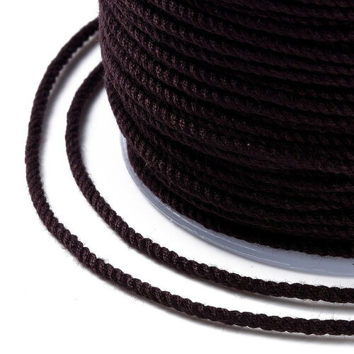 Cordon en coton tressé marron 1,2 mm cordon pour bijoux en coton cordon scrapbooking longueur 1 mètre