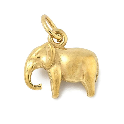 Pendentif eléphant en acier inoxydable doré – eléphant doré
