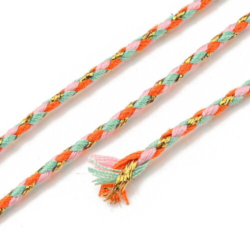 Cordon en coton tressé fil doré 1,5 mm-2 mm cordon multicolore pour cordon bijoux en coton pour scrapbooking longueur 1 mètre
