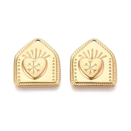Pendentif en acier inoxydable – cœur sacré pendentif cœur ex voto