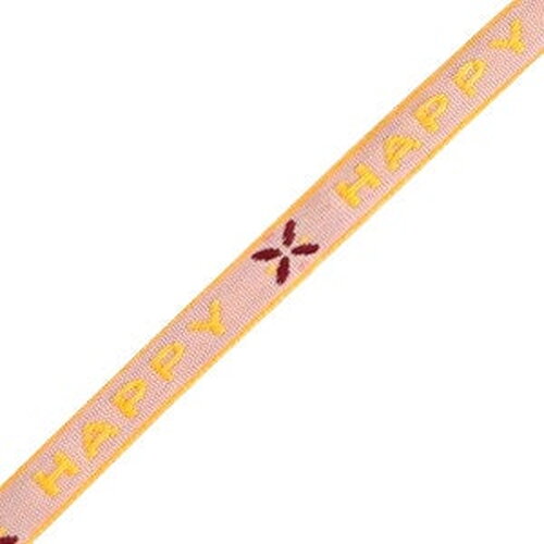1 métré ruban à message tissé happy ruban pour bracelet 10 mm de largeur texte happy - 77300