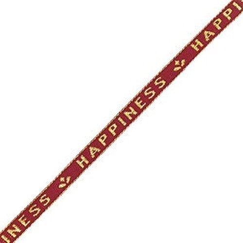 1 métré ruban à message tissé bonheur ruban pour bracelet 10 mm largeur texte happiness - 23802