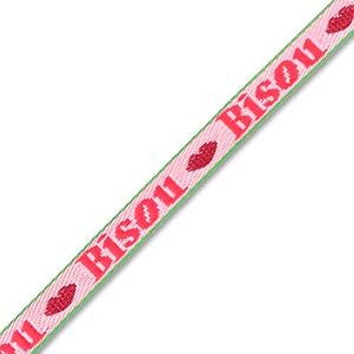 1 métré ruban à message tissé bisou ruban pour bracelet 10 mm de largeur texte bisou