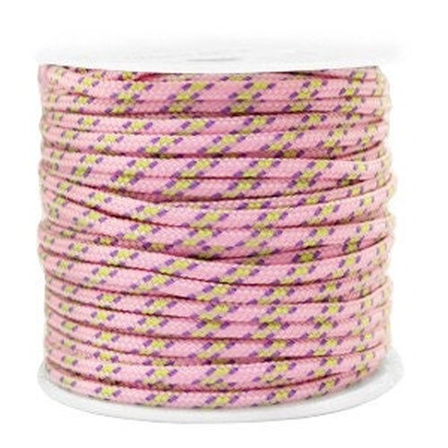 Cordon en polyester 2 mm cordon pour bijoux cordelette rose jaune longueur 1 mètre