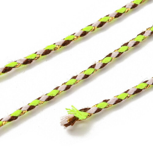 Cordon en coton tressé fil doré 1,5 mm-2 mm cordon multicolore pour cordon bijoux en coton pour scrapbooking longueur 1 mètre