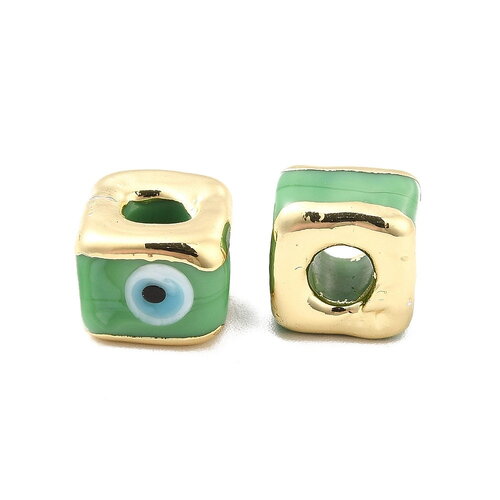 Perle œil protecteur perle talisman perle intercalaire 10~12 mm plaqué or 18k