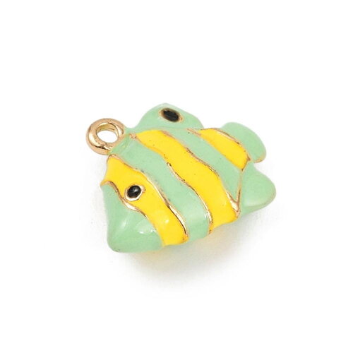 Pendentif poisson breloque poisson émail 14 mm