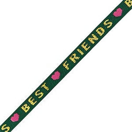 1 métré ruban à message tissé best friends ruban pour bracelet 10 mm de largeur texte best friends - 81989