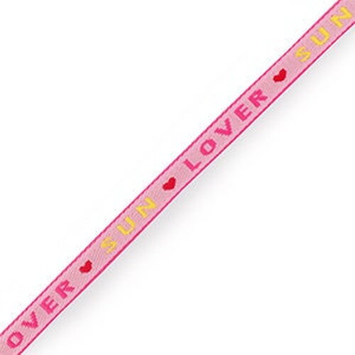 1 métré ruban à message tissé sun lover pour bracelet 10 mm de largeur - 88387