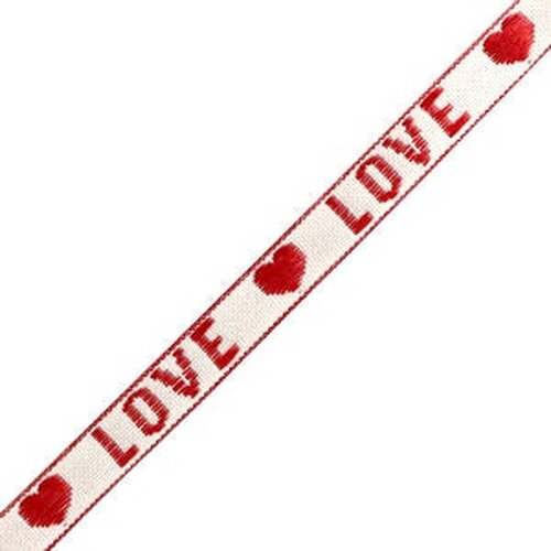 1 métré ruban à message tissé love ruban pour bracelet 10 mm de largeur texte love - 76337