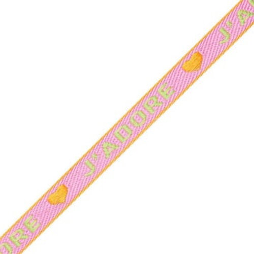 1 métré ruban à message tissé j'adore ruban pour bracelet 10 mm de largeur texte j'adore
