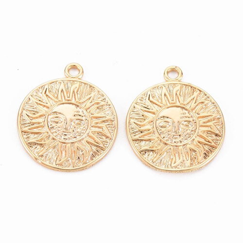 Pendentif soleil doré plaqué or 18 carats