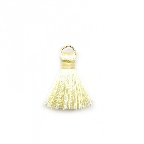 10 pompons crème en coton anneaux doré pompon coton 25 mm