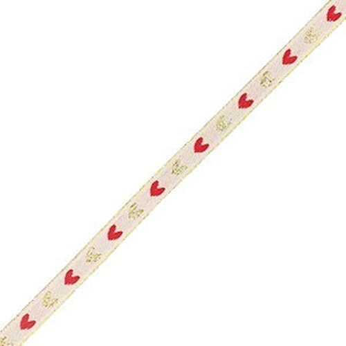 1 métré ruban cœur tissé pour bracelet 10 mm largeur ruban cœur - 23806