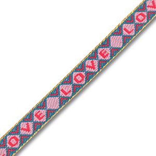 1 ruban à message tissé love ruban pour bracelet 10 mm de largeur texte love - 91286