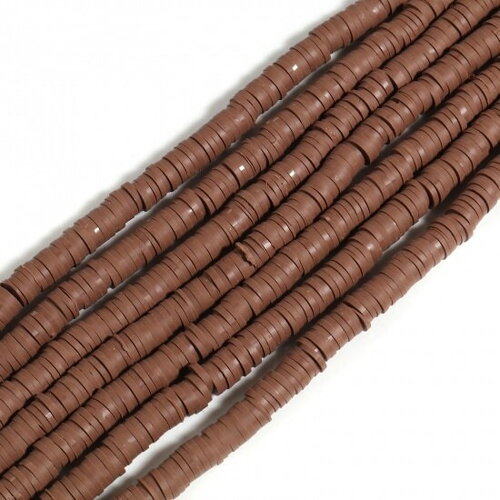 Perles heishi marron 350 perles rondelles pâte polymère 6mm perles pour la fabrication de bijoux