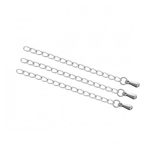 5 chaînettes d'extension 6 cm chaîne d'extension en acier inoxydable argenté