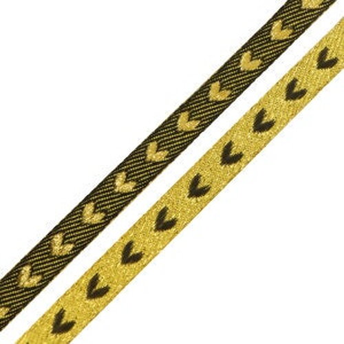 1 métré ruban doré cœur tissé ruban pour bracelet 10 mm largeur