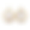 Pendentif nacre ronde en acier inoxydable doré 13,5 mm