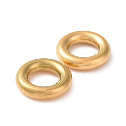 2 anneaux dorés de liaison anneaux fermés en acier inoxydable doré 13 mm