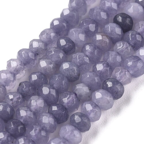 100 perles de jade rondelle de malaisie bleu ardoise naturel teint jade 4 mm perles facette