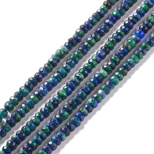 Perles en jaspe de sésame facettées perles rondelles 6 x 4 mm - 1 fil de 85 perles environ