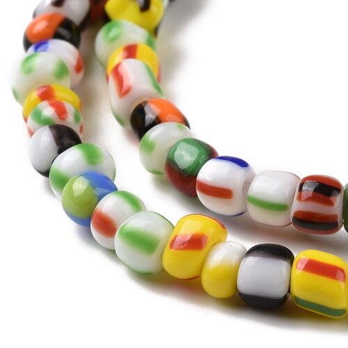 1 fil de perles en verre de 3,5~5 mm, perles rondelles de verre au chalumeau