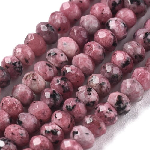 100 perles de jade rondelle de malaisie violet naturel teint jade 4 mm perles facette