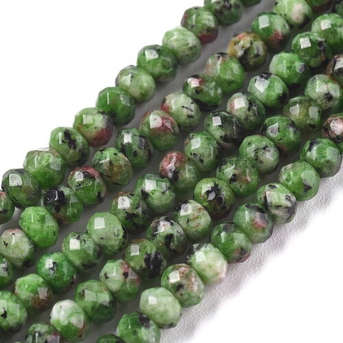 100 perles de jade rondelle de malaisie vert citron, teinte naturelle, perles de jade 4 mm