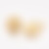 Support boucle d'oreille rond imitation rotin en acier inoxydable 304 doré 20 mm puce d'oreille doré