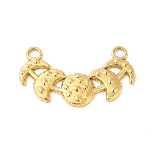 Connecteur phase de lune en acier inoxydable doré 29,5 mm - unité