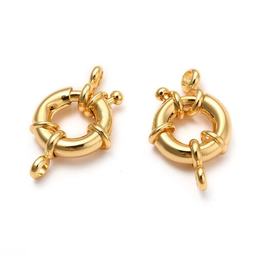 Fermoir marin doré plaqué or 18 carats , fermoirs dorés , fermoir à ressort 13 mm